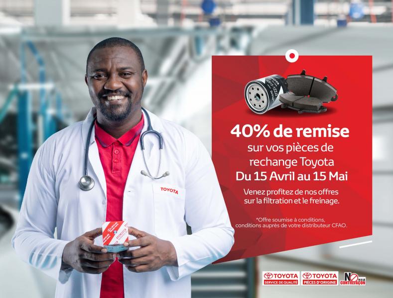 40% de remise sur vos pièces de rechange Toyota